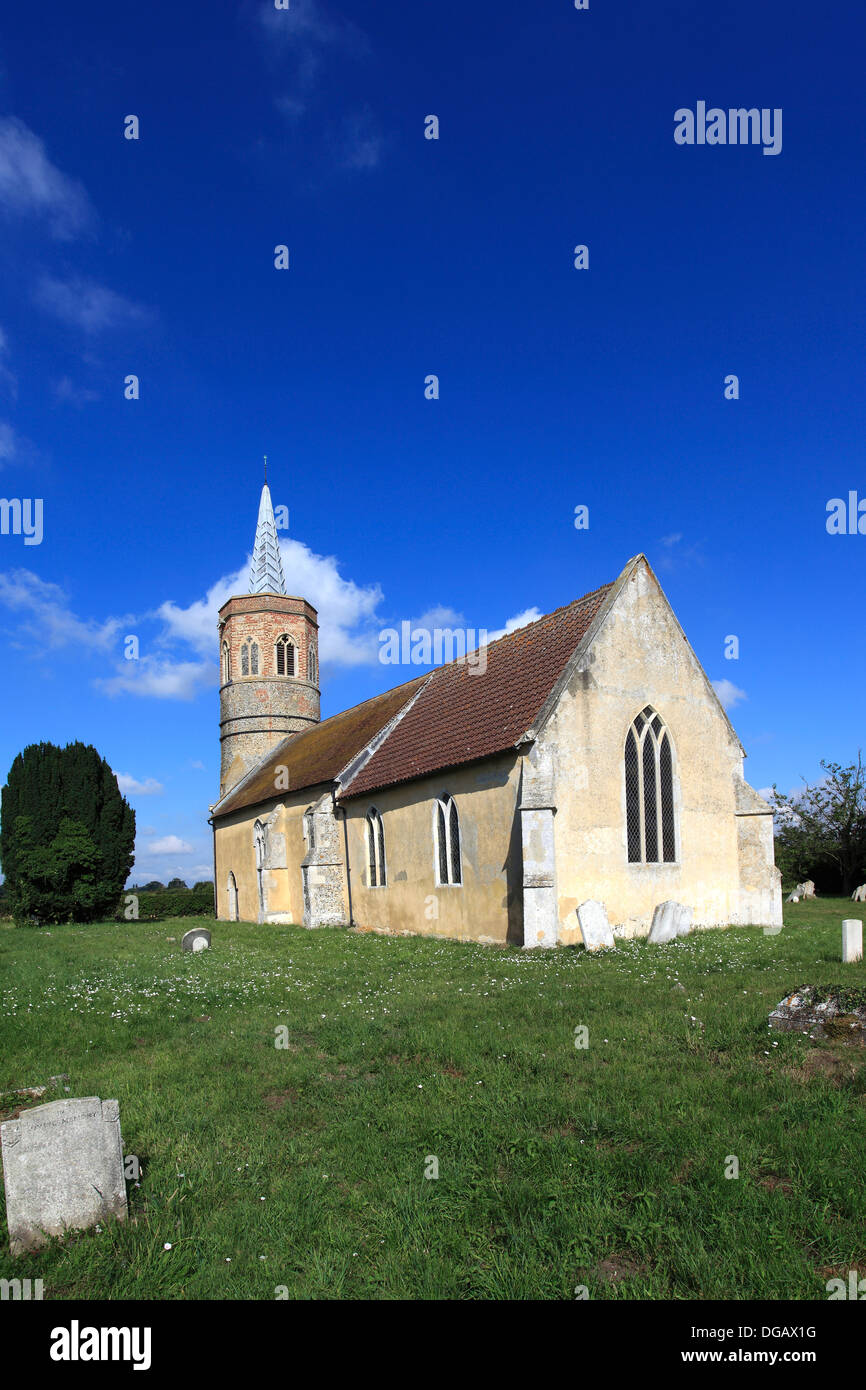 St Georges parish church, Shimpling village, Norfolk County, England, Britain, UK St Georges is a Round Tower church Stock Photo