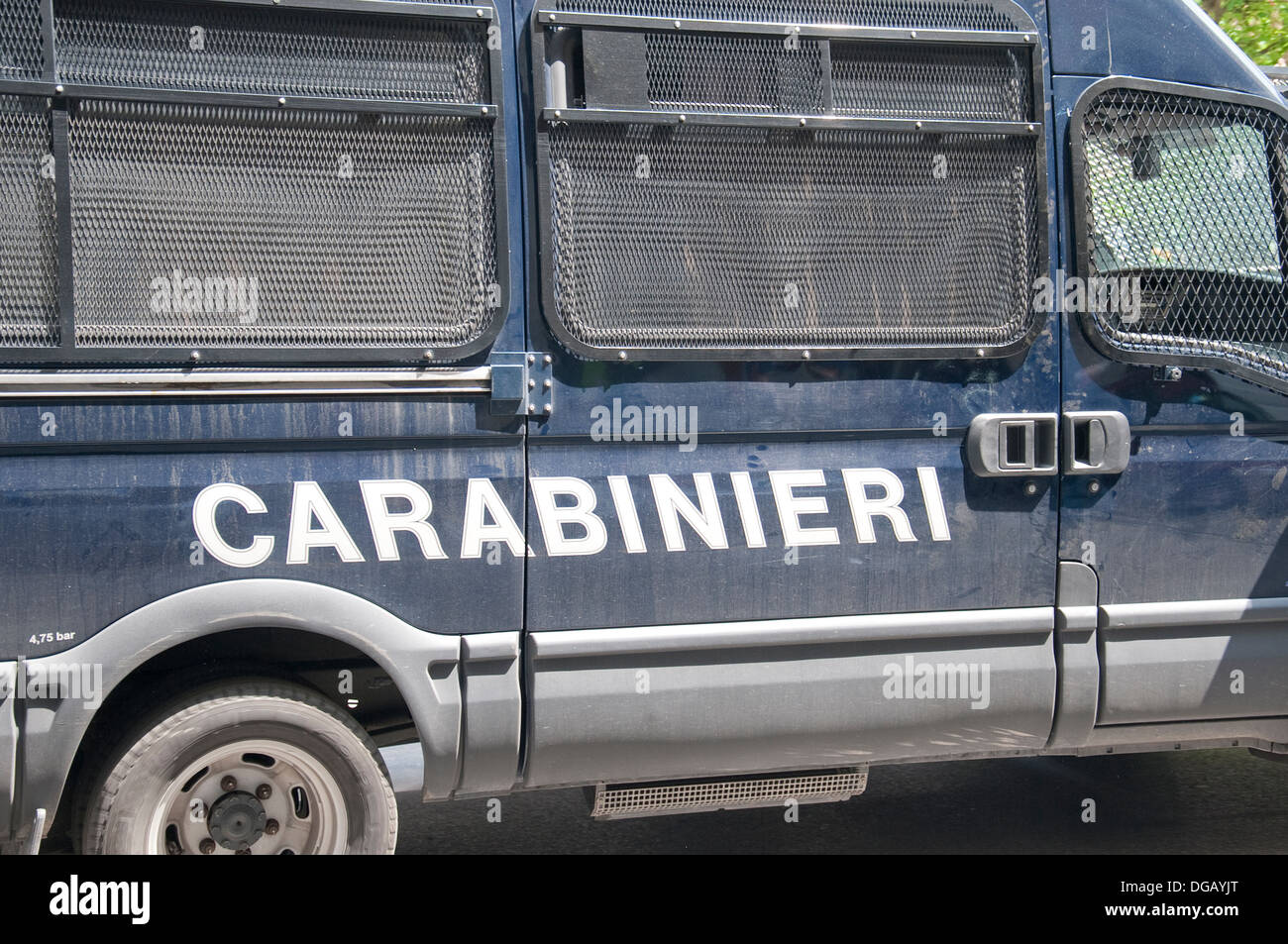 A Carabinieri van in central Rome Italy Stock Photo