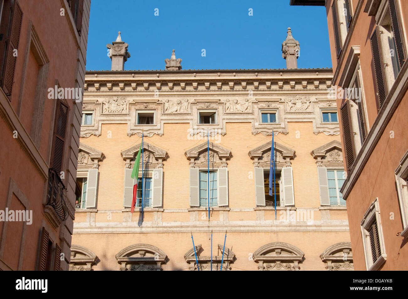 Government building facade in Rome Italy Stock Photo