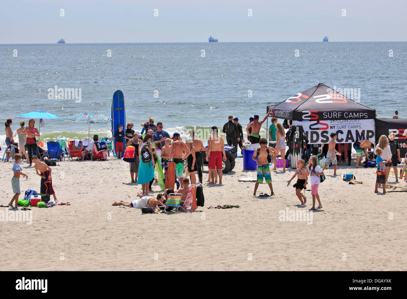 Surfing camp Long Beach Long Island New York Stock Photo Alamy