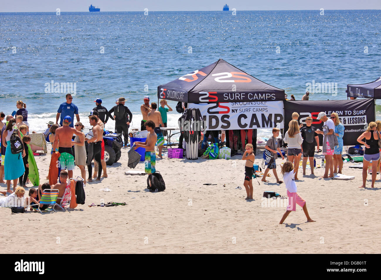 Surfing camp Long Beach Long Island New York Stock Photo Alamy
