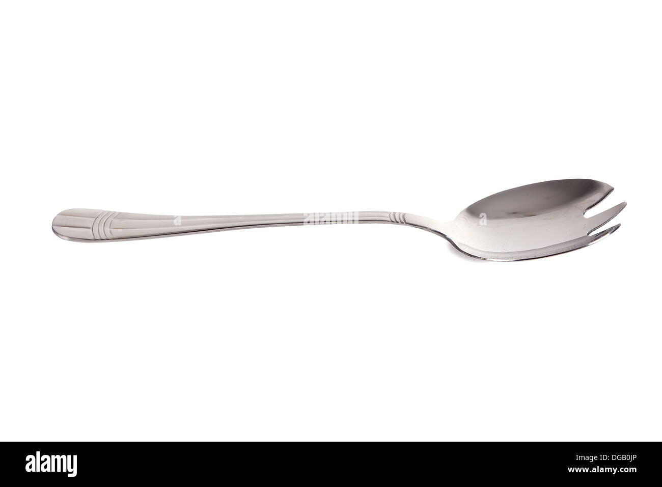 kitchen steel spoon with fork end Stock Photo