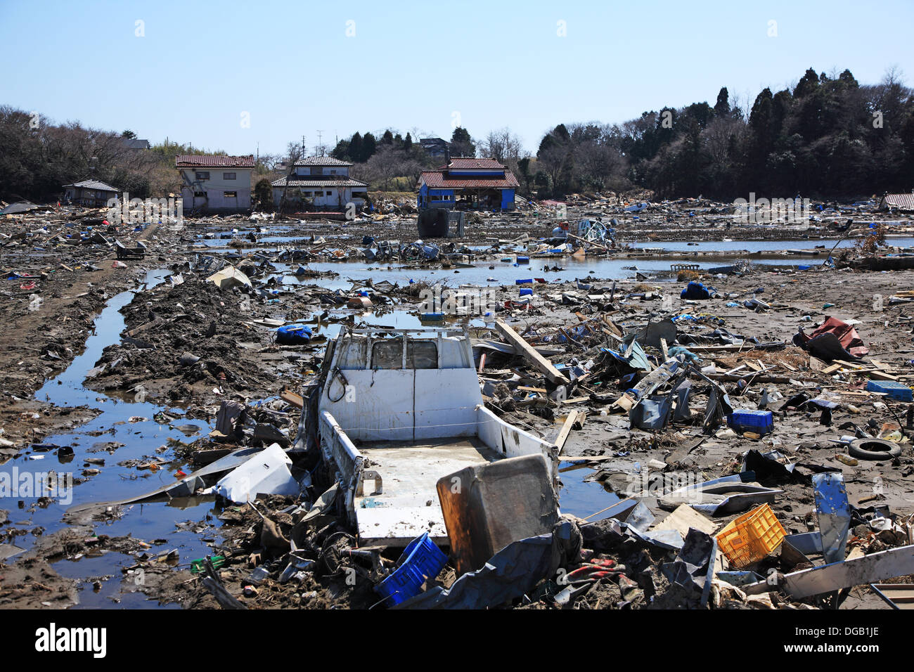 Japan Fukushima Prefecture Soma Shinchimachi The Area Was Destroyed By The Tsunami On March 11th 11 Stock Photo Alamy