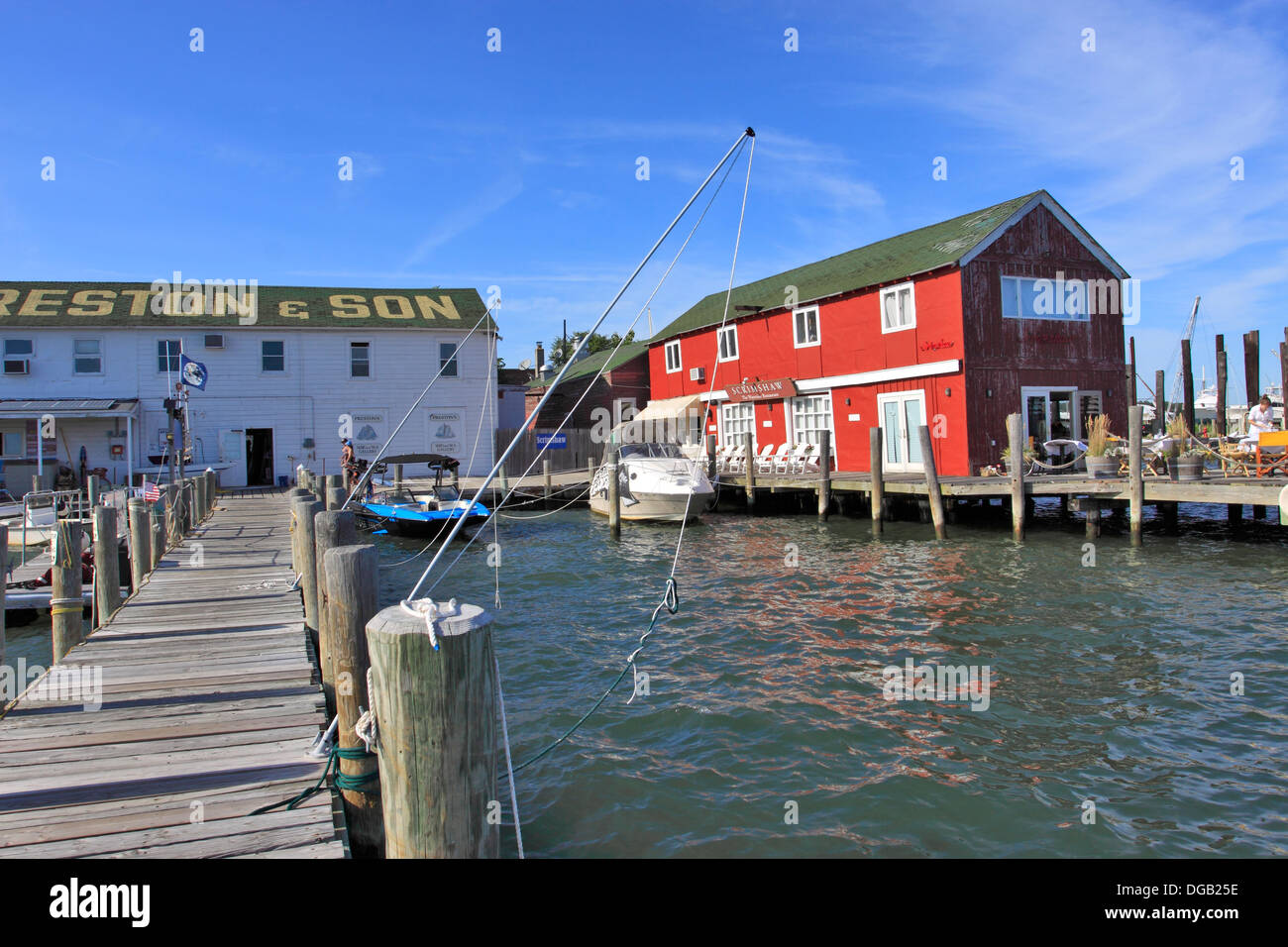 Claudio's Wharf Greenport Harbor Long Island New York Stock Photo Alamy