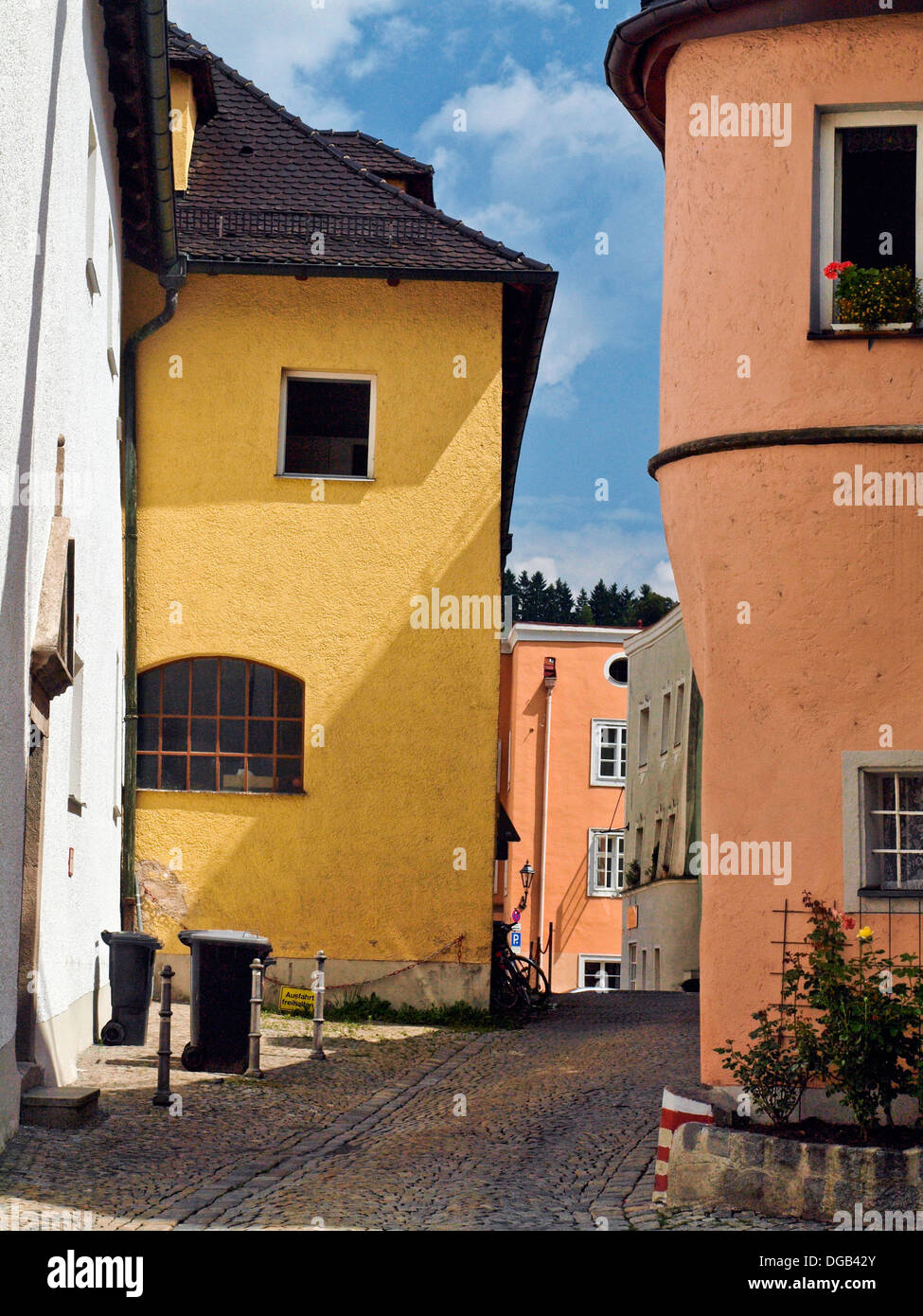 Residential street in Passau, Germany Stock Photo Alamy