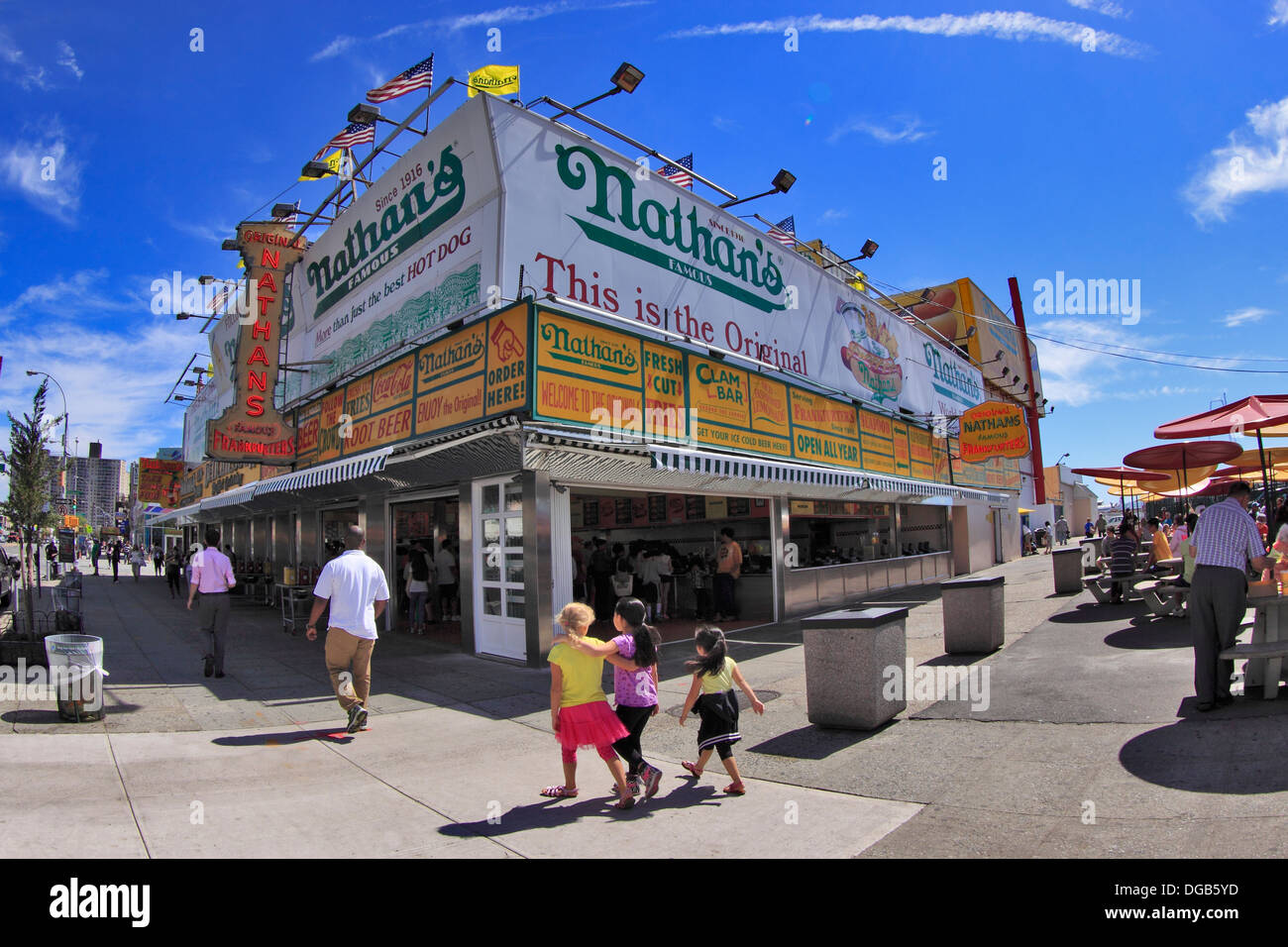 The original Nathan's Famous Hot Dogs Coney Island Brooklyn New York ...