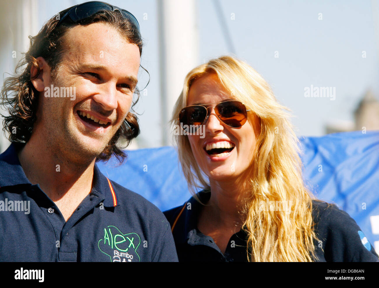 Carlos Moya and his wife actress Carolina Cerezuela seen in Palma de Mallorca, Spain Stock Photo