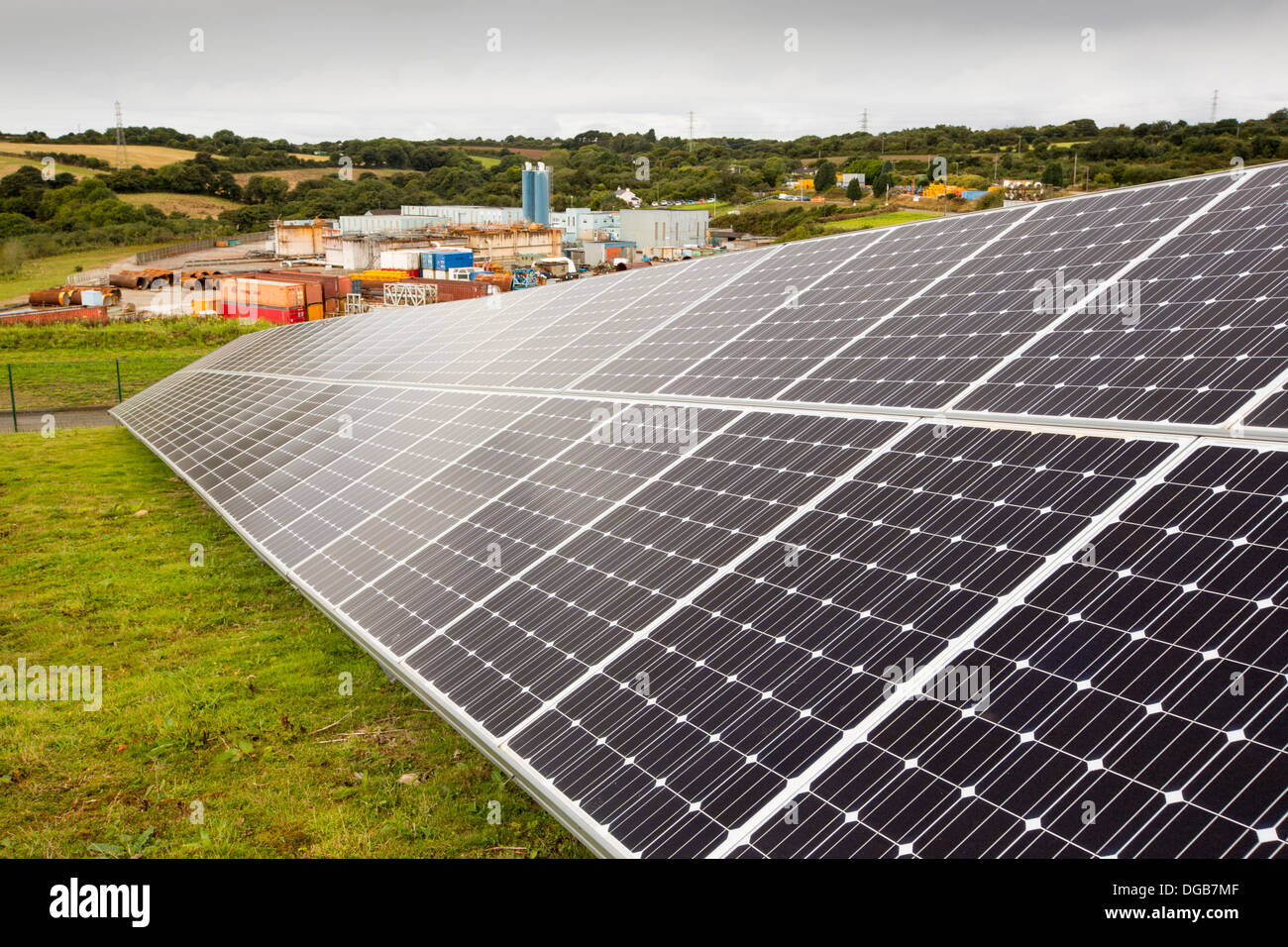 A solar park at Wheal Jane an old abandoned Cornish tin mine near