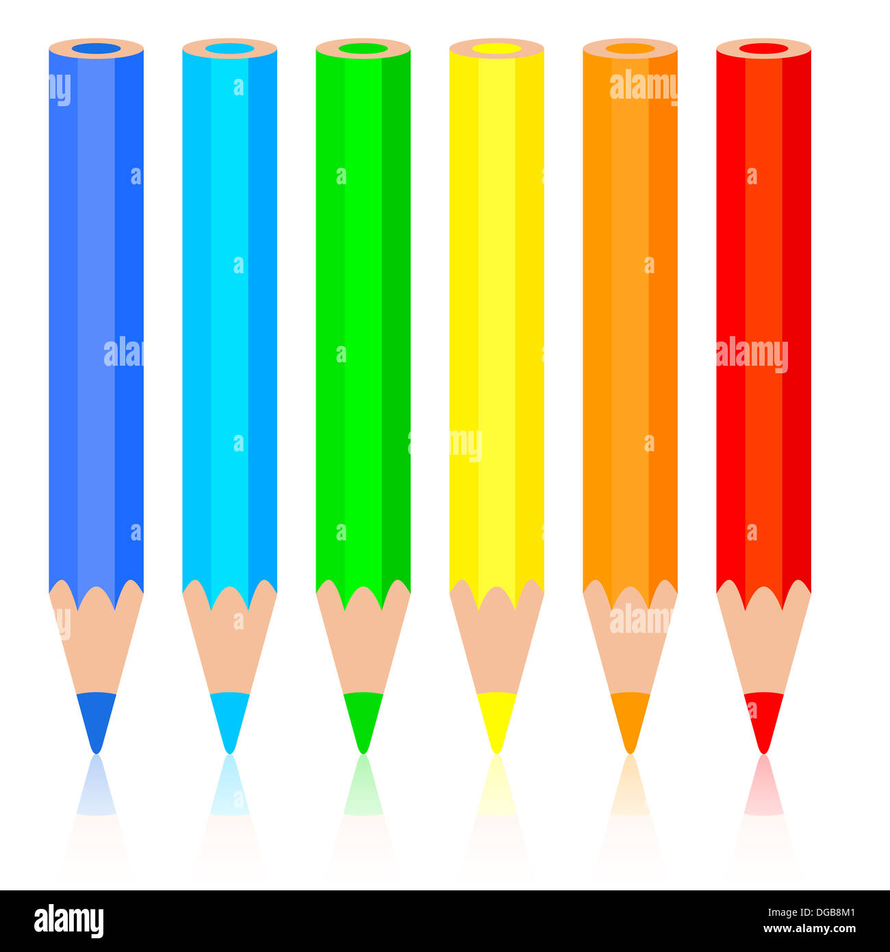 Set of colored pencil, illustration Stock Photo Alamy