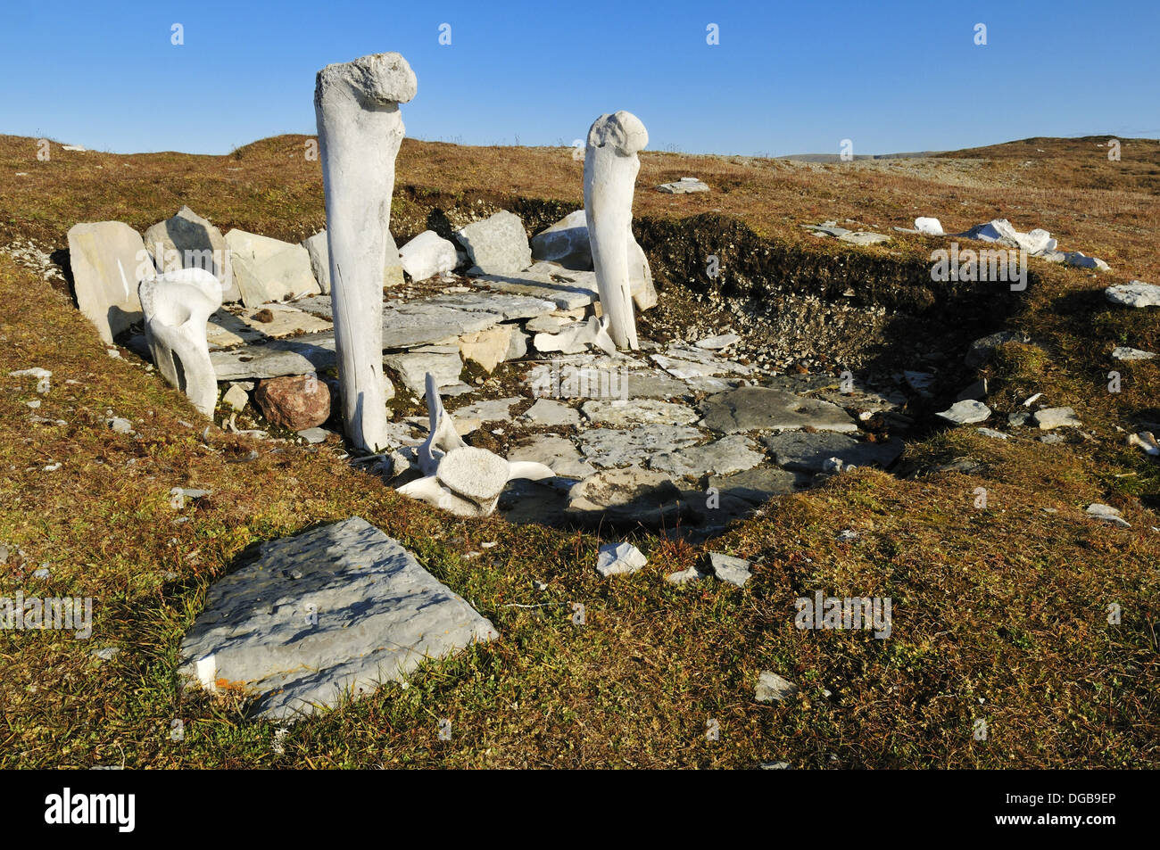 historic Inuit house from the Thule Culture made out of whale bones