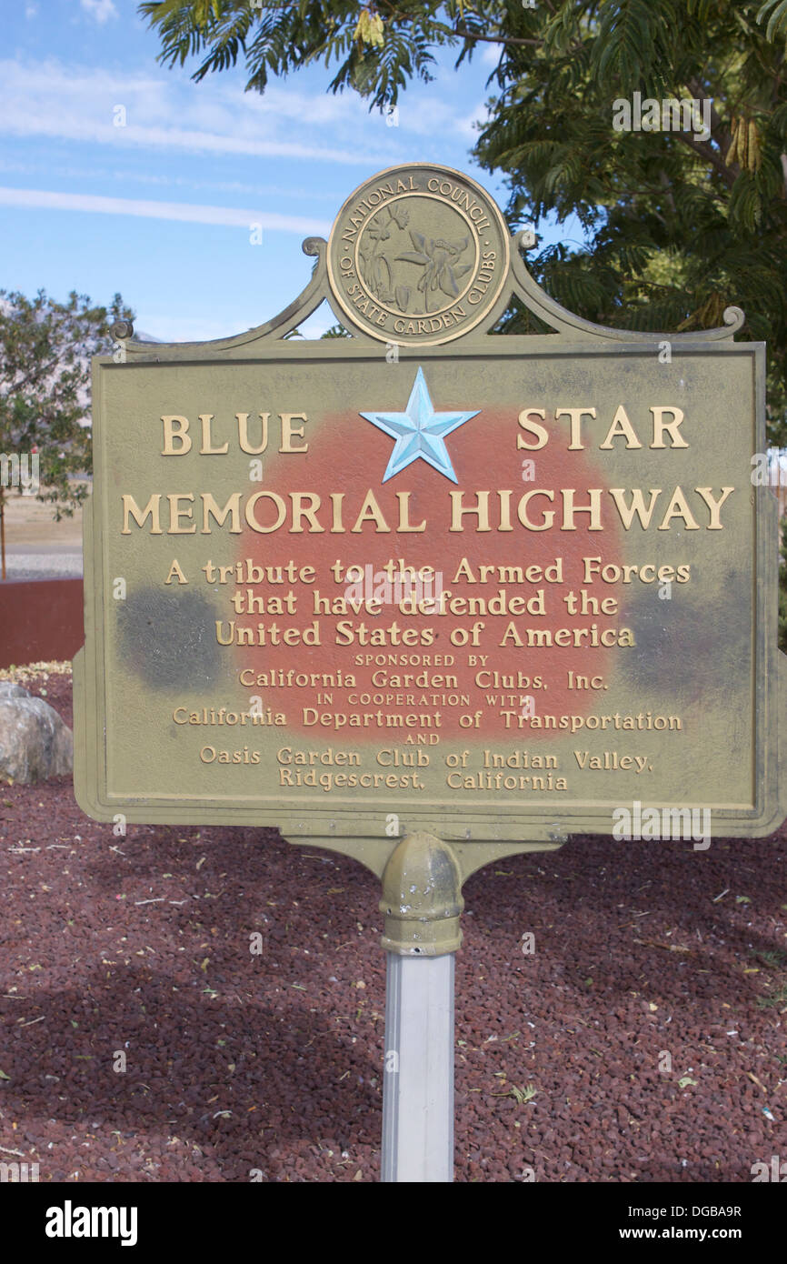 Blue Star Memorial Highway On Highway 395 In California Is A
