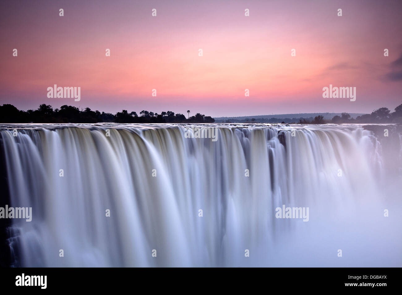 Victoria Falls at Sunrise Stock Photo