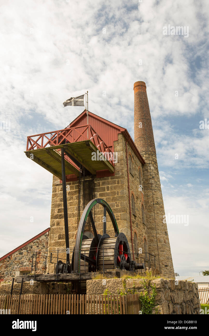 A preserved tin mine engine house in Redruth, Cornwall, UK. Stock Photo