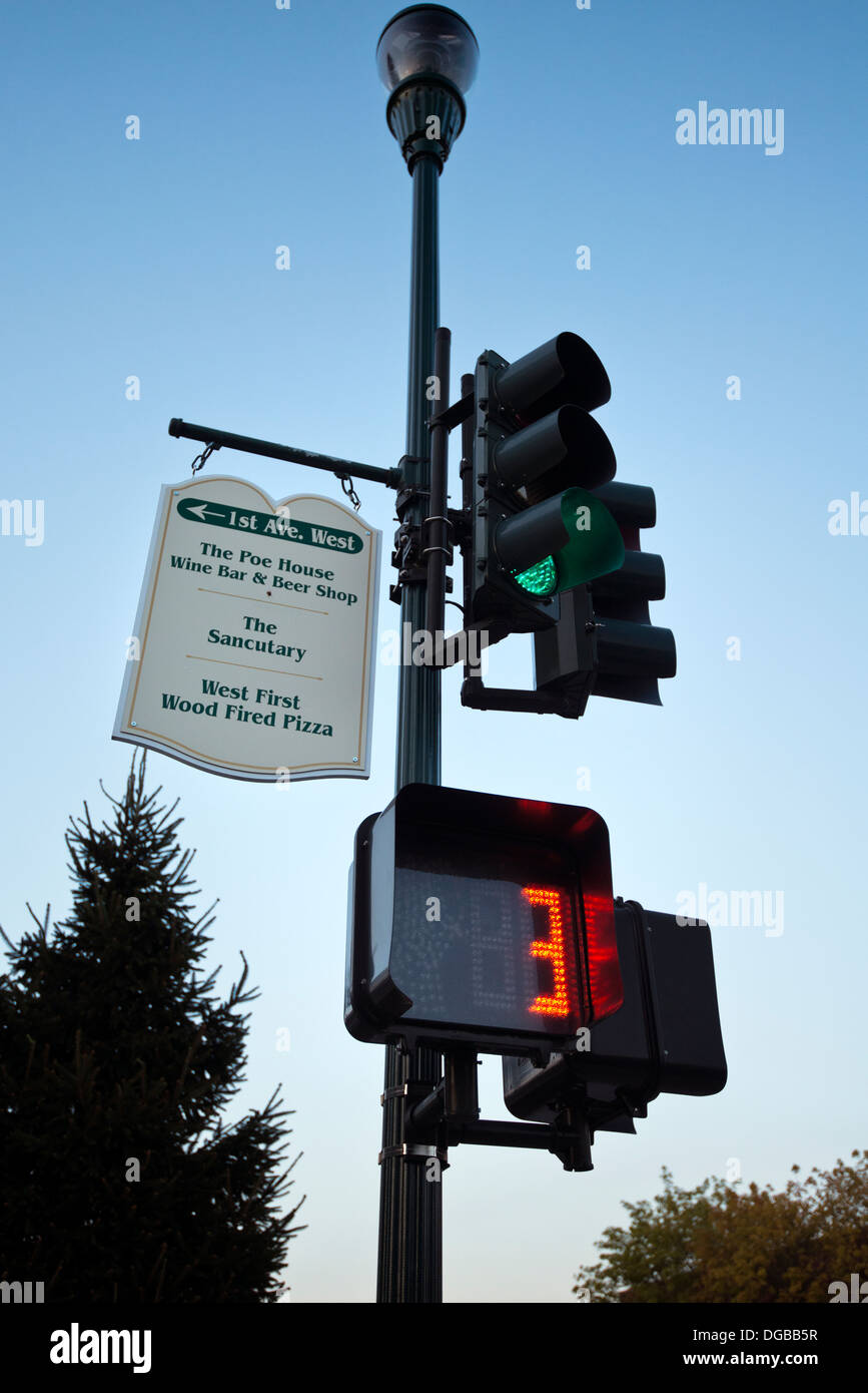 Street corner in downtown Hendersonville, North Carolina Stock Photo