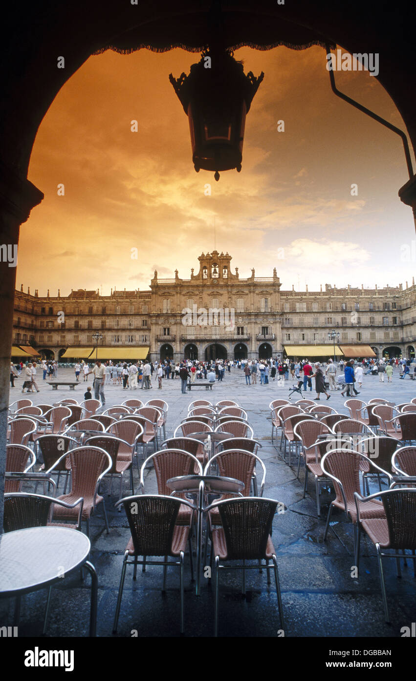 Plaza Mayor (Main Square), by Alberto Churriguera. Salamanca. Spain Stock Photo Alamy