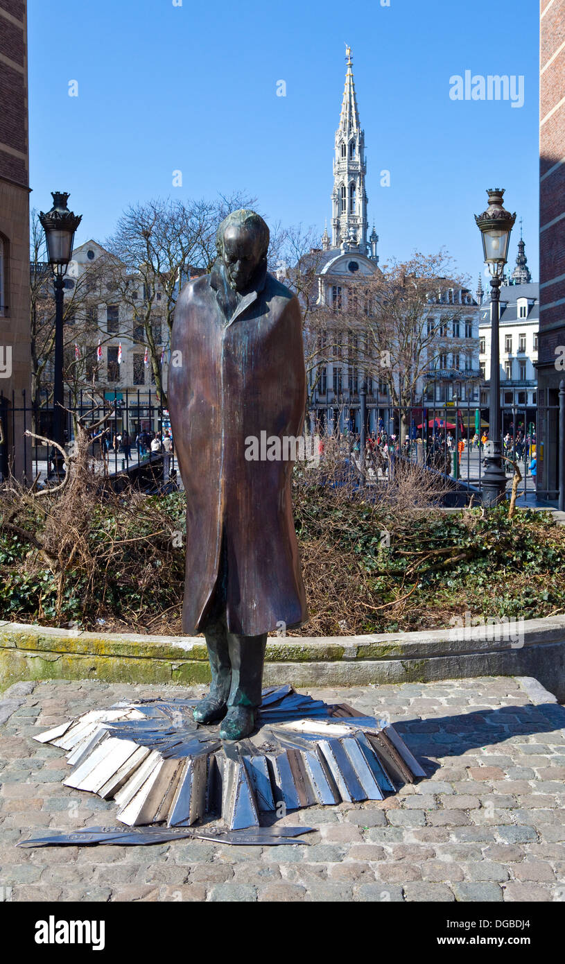 A statue of Hungarian composer and pianist Bela Bartok located in the centre of Brussels, Belgium. Stock Photo