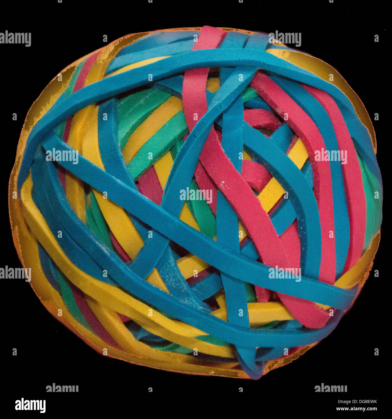 Elastic band ball multicoloured Stock Photo Alamy