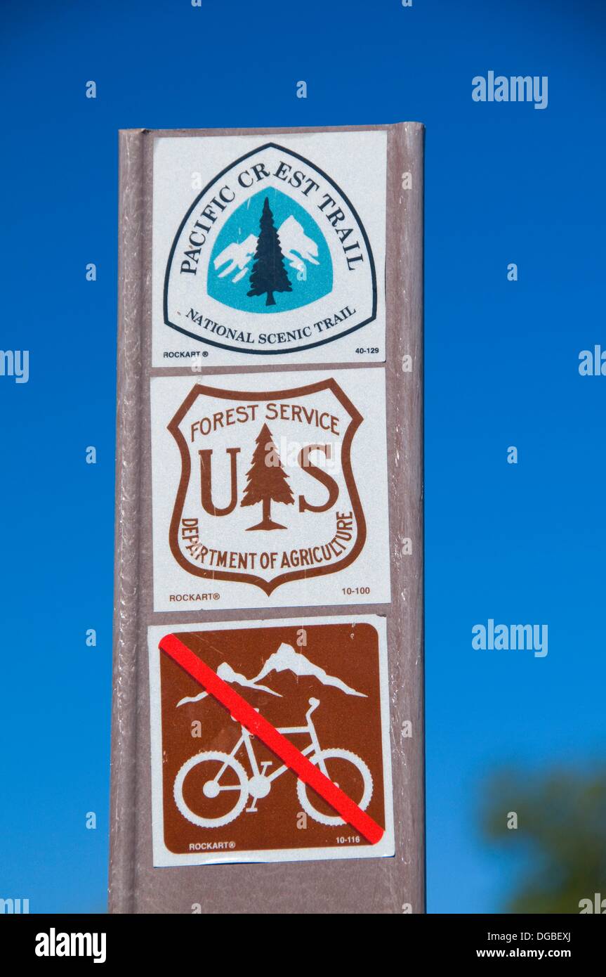 Pacific Crest Trail Sign In Cottonwood Valley Cleveland National