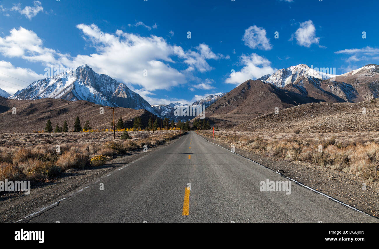 Road leading to Convict Lake in the Eastern Sierra Stock Photo