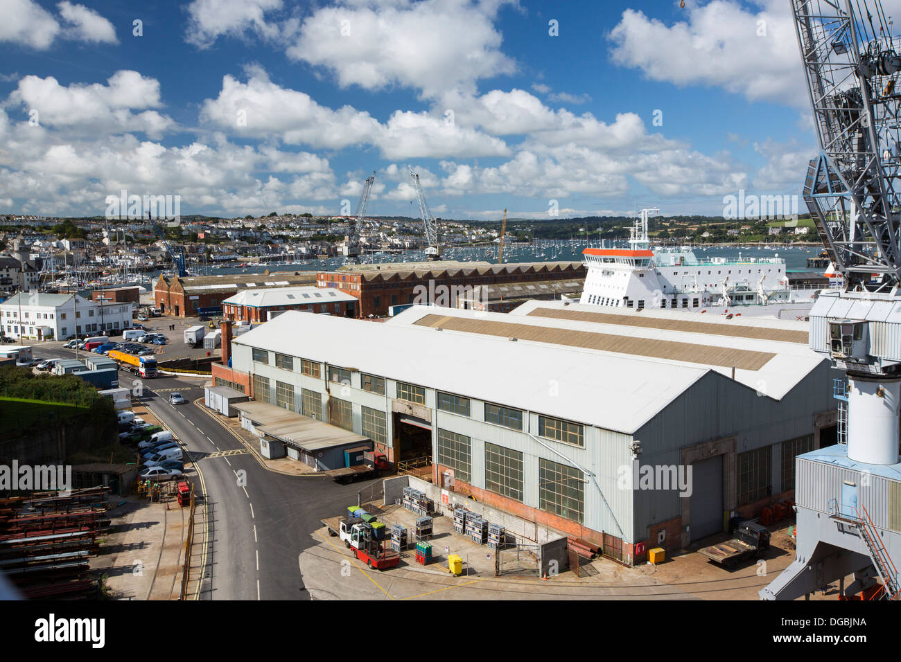 The docks in Falmouth, Cornwall, UK. Stock Photo