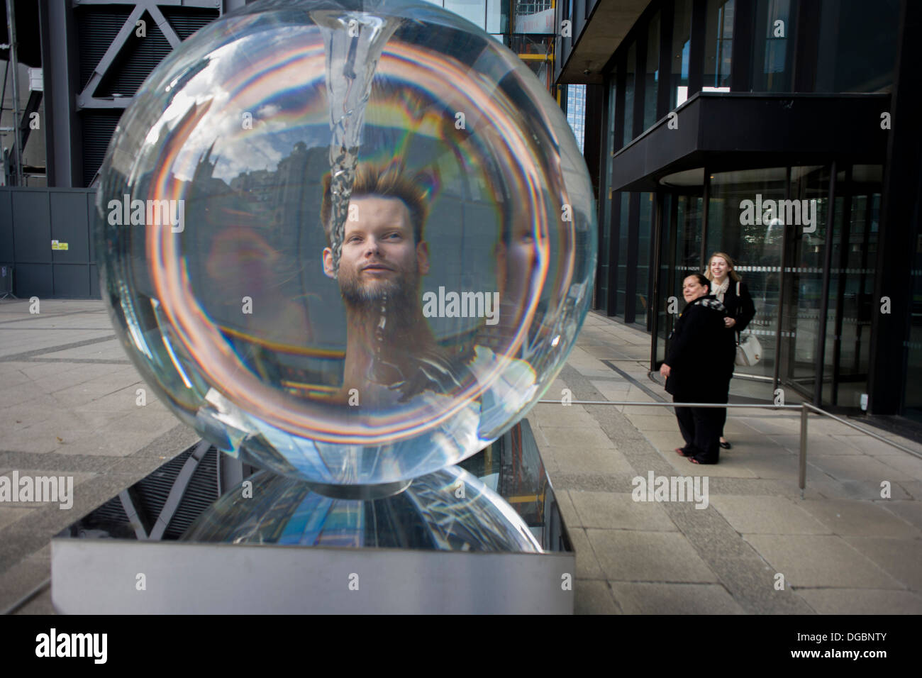 Distorted face seen through Petroc Sesti's art instillation called Time ...