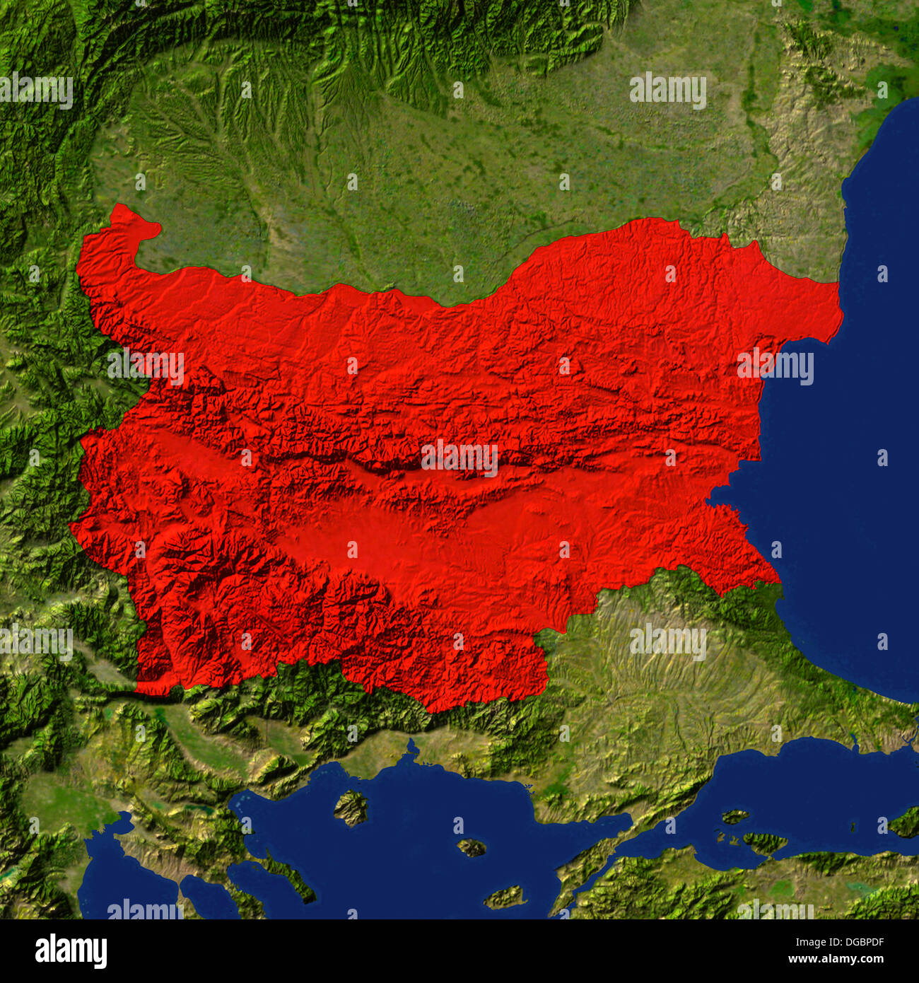 Bulgaria map satellite geography hi-res stock photography and images ...