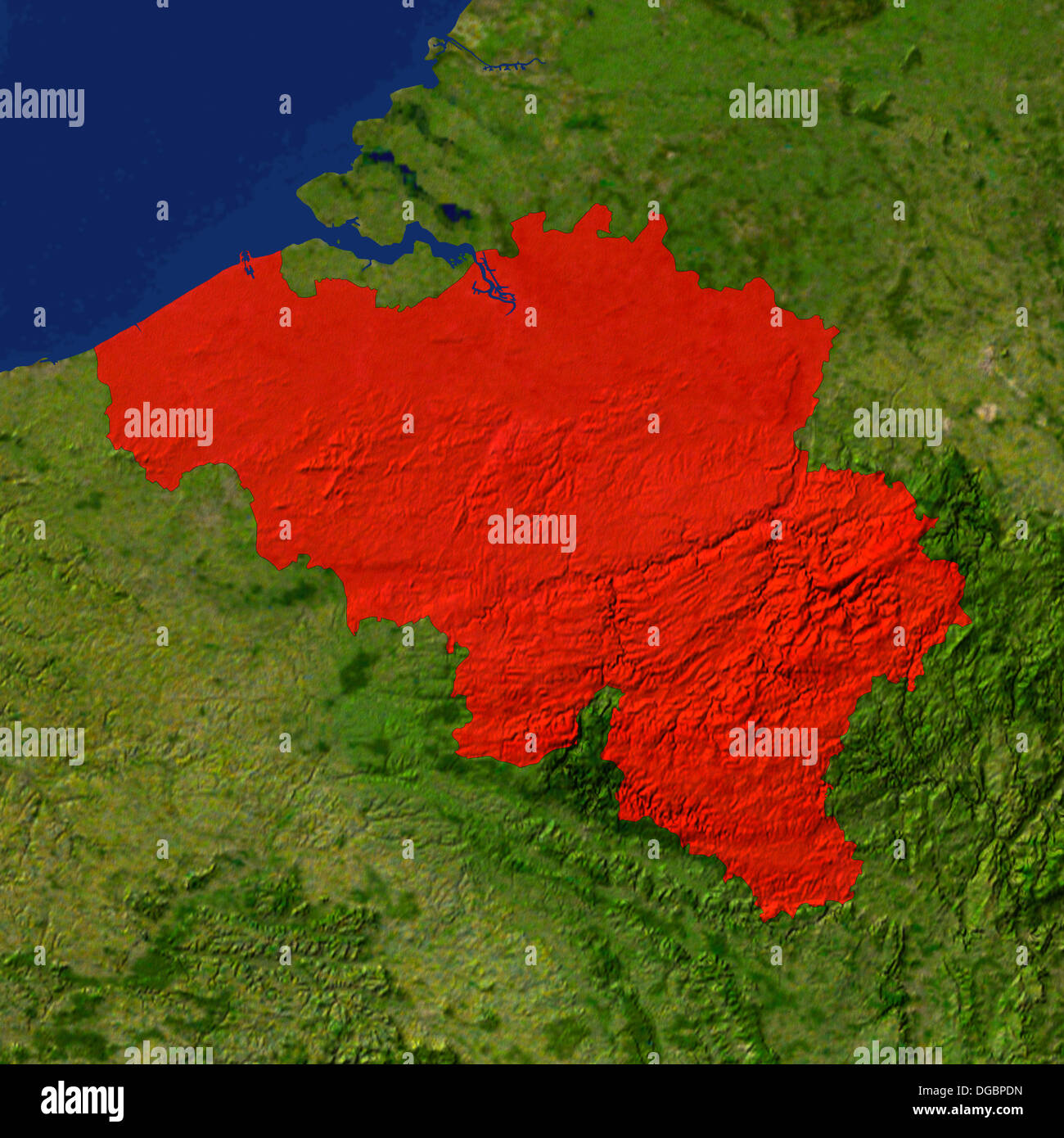 Belgium map satellite geography hi-res stock photography and images - Alamy