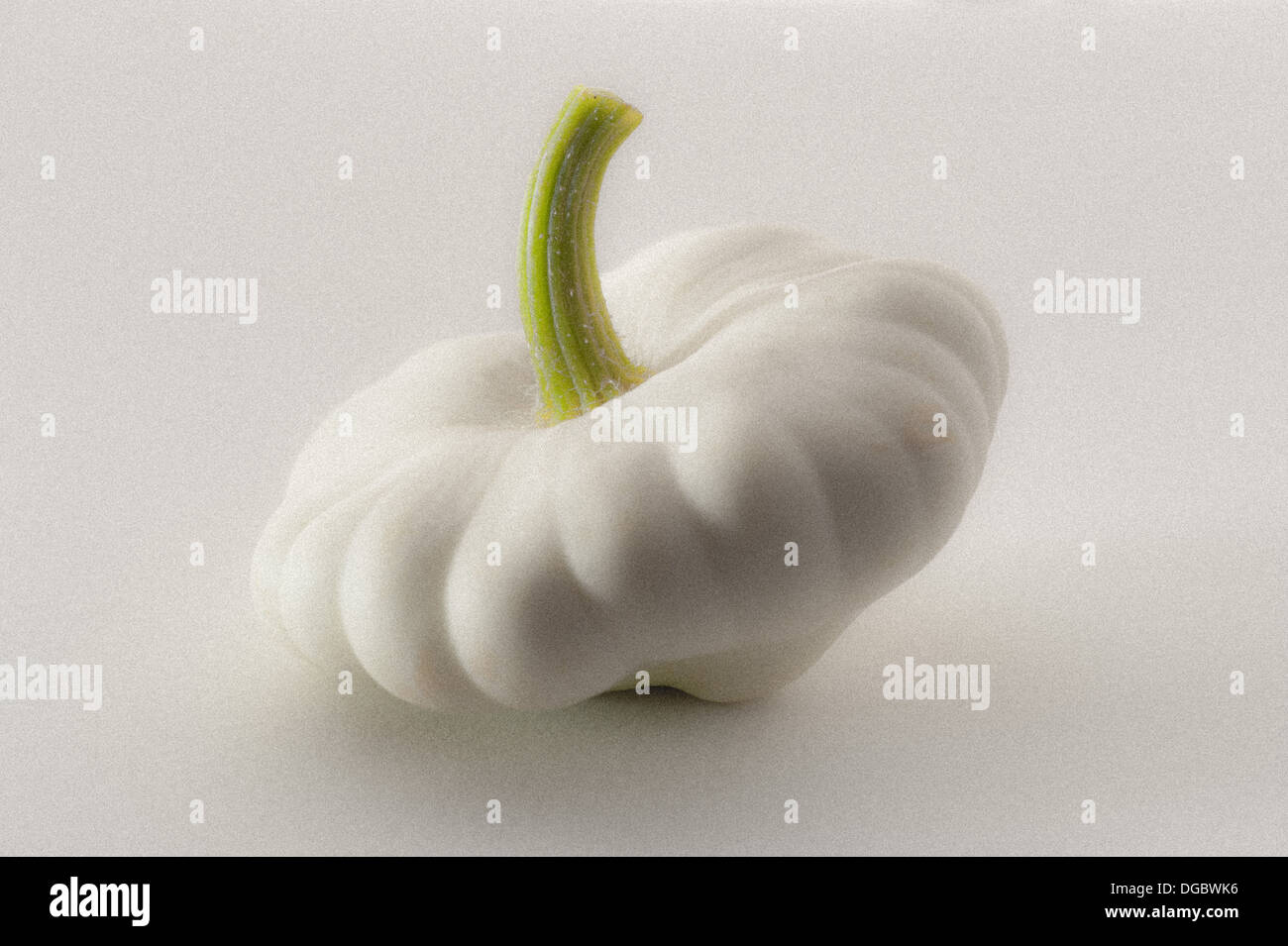 High key studio shot of Pattypan squash on a white background Stock Photo