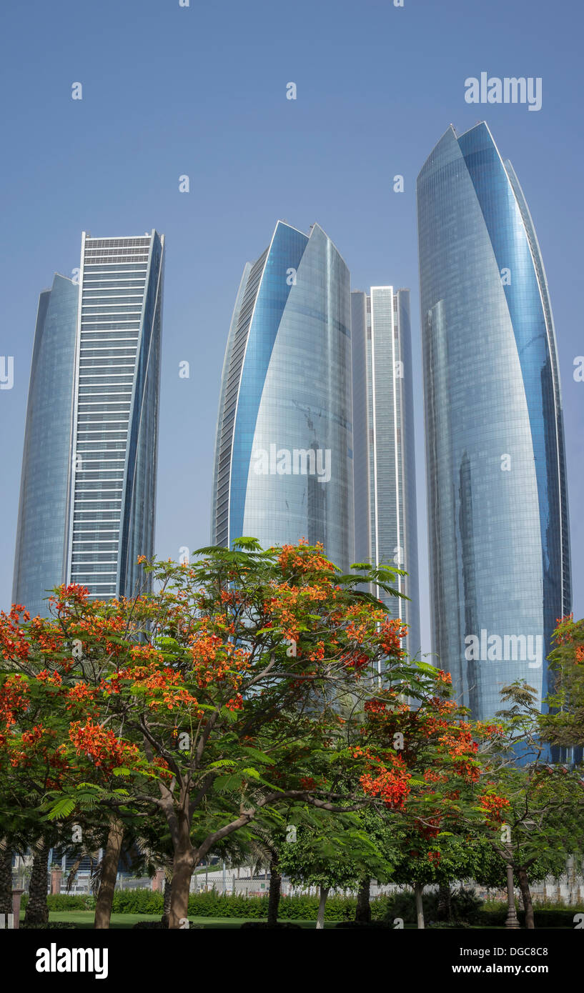 Etihad Towers, Adu Dhabi, United Arab Emirates Stock Photo