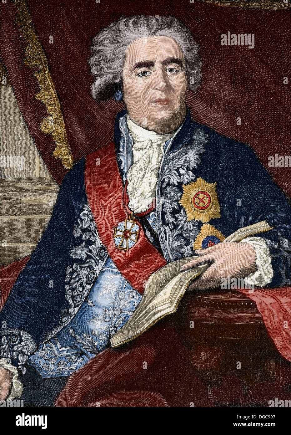 Prince Alexander Bezborodko (1747-1799). Grand Chancellor of Russia and chief architect of Catherine the Great. Colored. Stock Photo