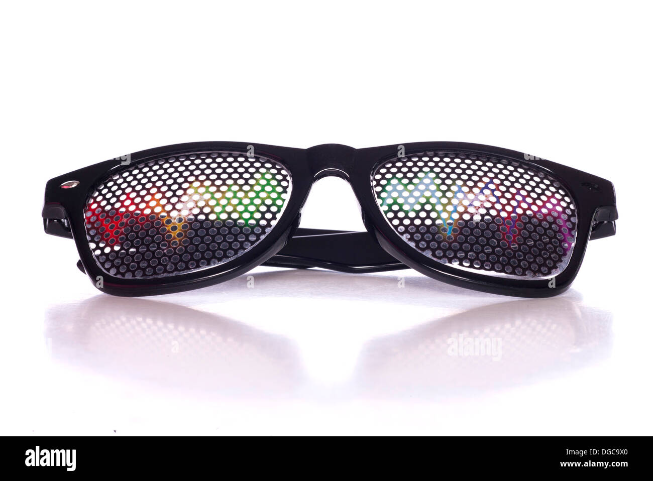 Rave music fancy dress glasses studio cutout Stock Photo