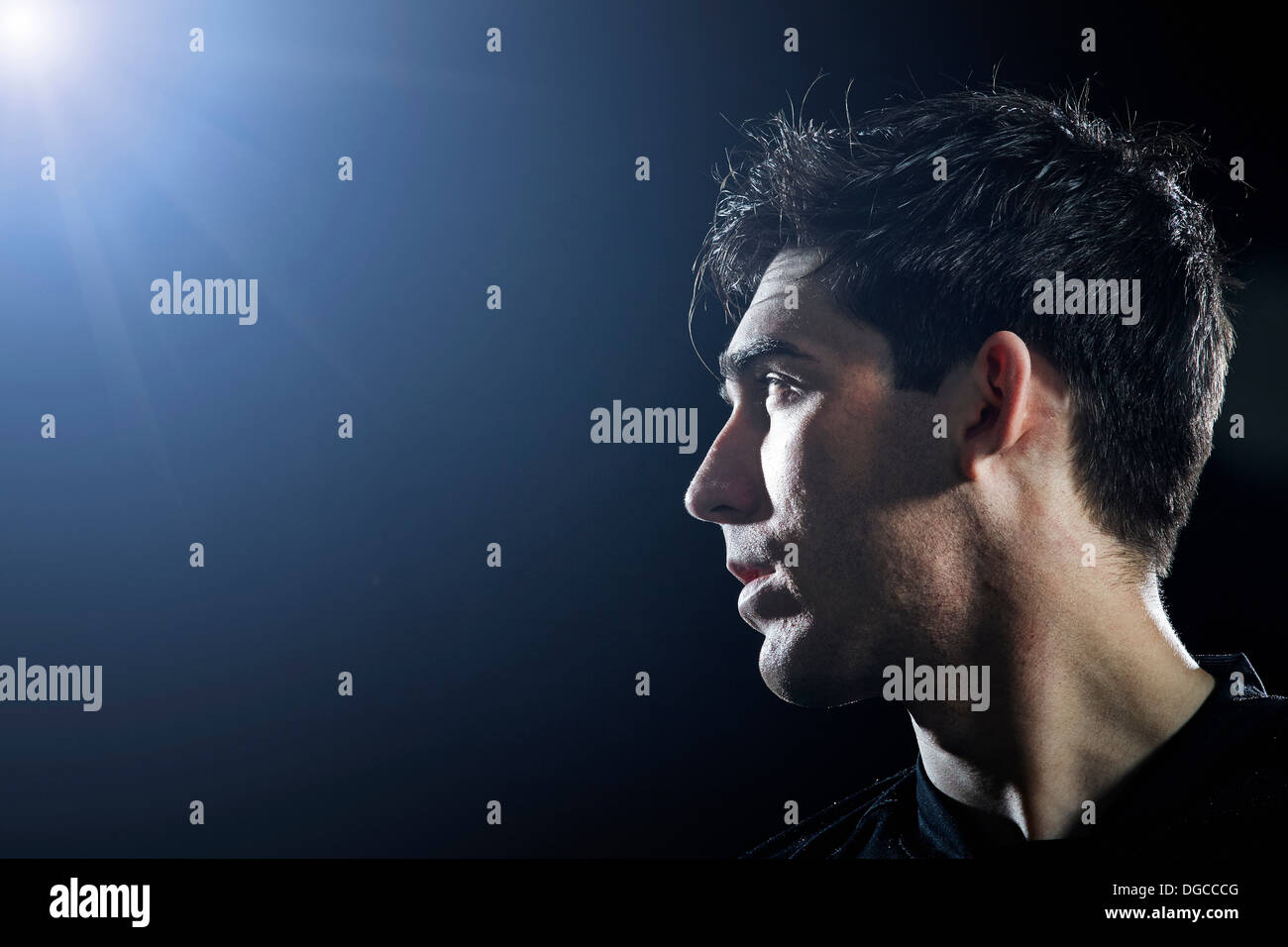 Close up of young male soccer player Stock Photo