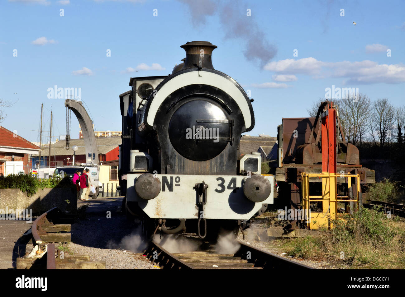 England, Avon, Bristol docks area, steam engine Stock Photo Alamy