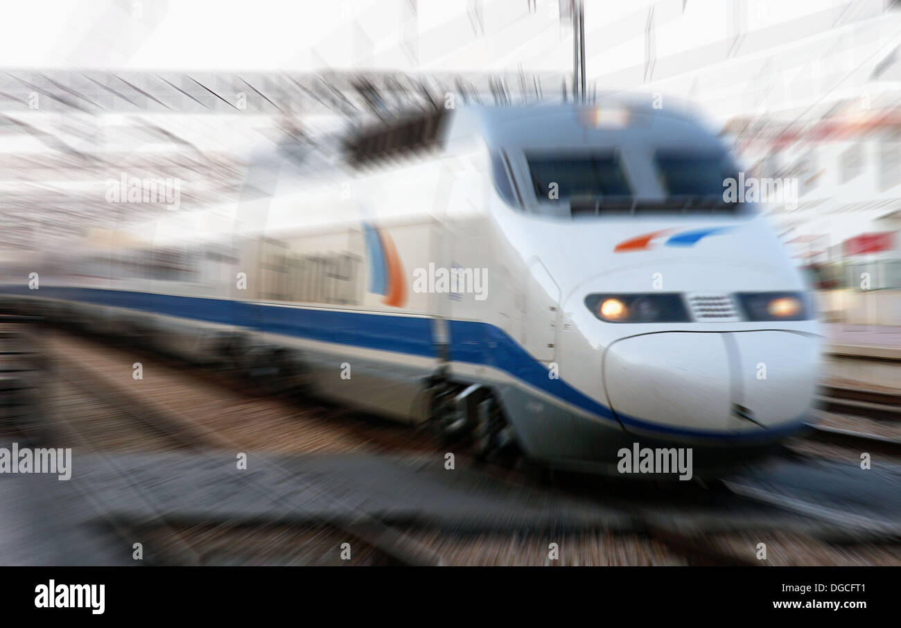 Euromed train. Sagunt. Valencia province, Spain Stock Photo Alamy