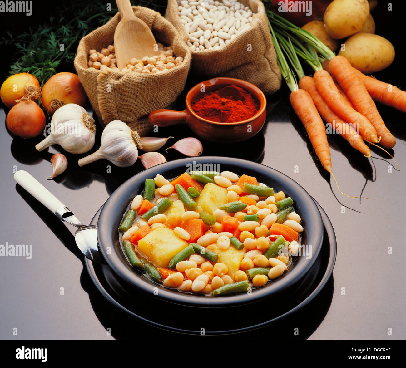 ´Olla gitana´ typical stew in Murcia (Spain) Stock Photo