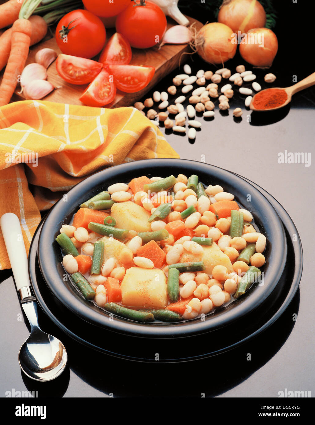 ´Olla gitana´ typical stew in Murcia (Spain) Stock Photo