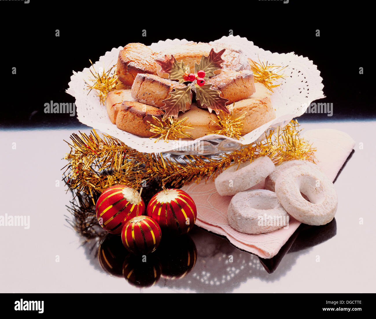 Traditional Christmas almond cookies of Estepa (Sevilla, Spain) Stock Photo