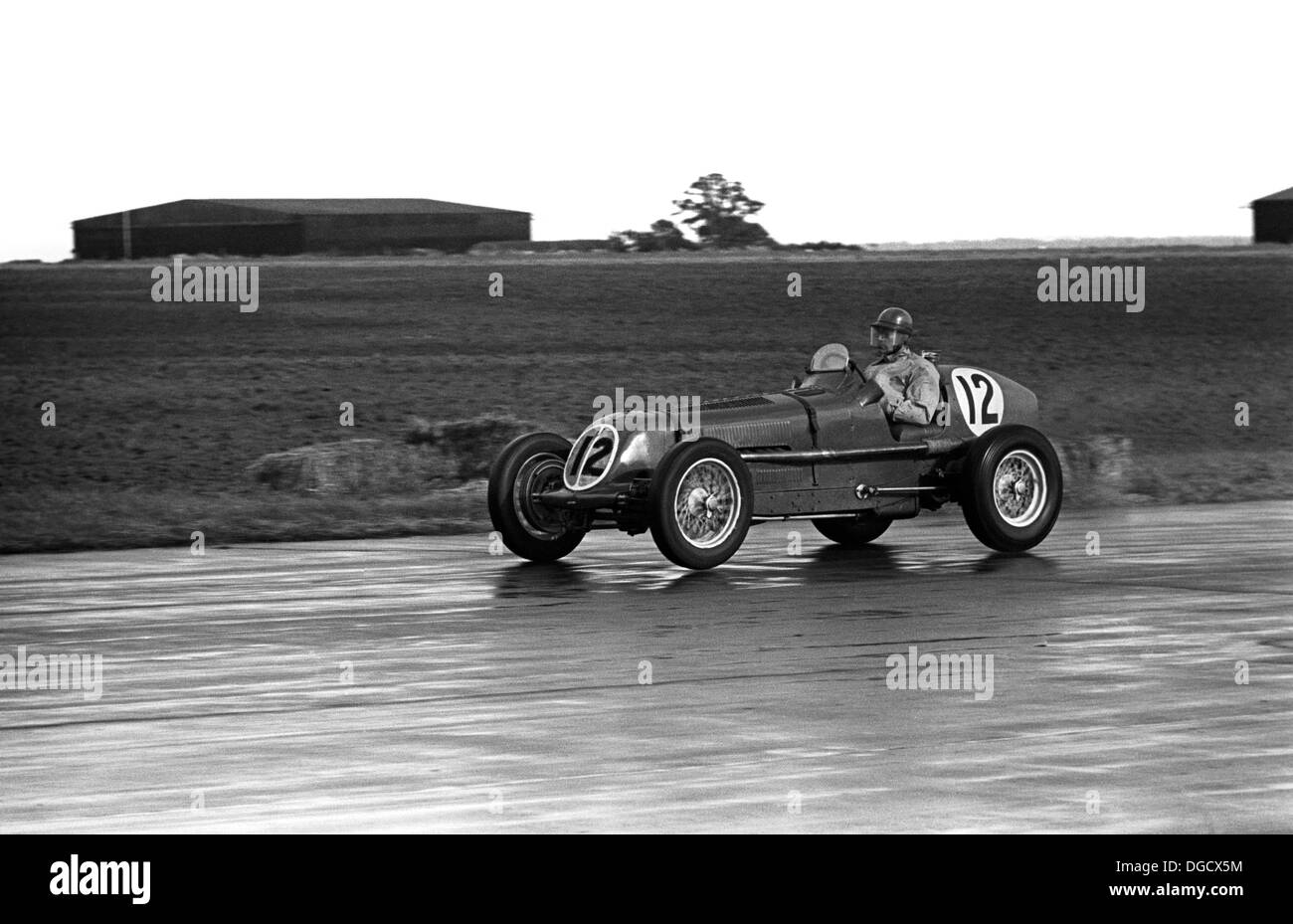 Bob Gerard driving an ERA in the International Trophy at Silverstone, England 1950. Stock Photo