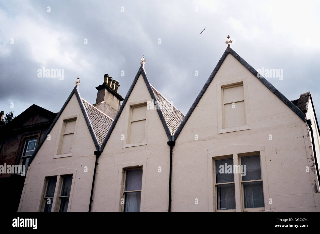 The gabled peaks on houses in Ft. William, Scotland. UK Stock Photo Alamy