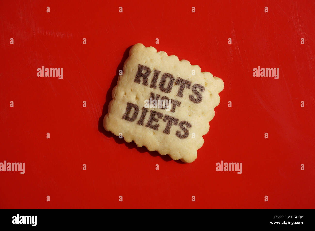 (ILLUSTRATION) Cookie with the writing 'RIOTS NOT DIETS', photographed ...