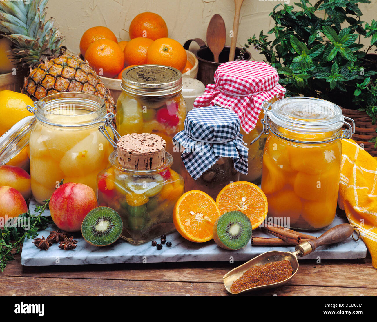 Preserved food, fruits Stock Photo Alamy