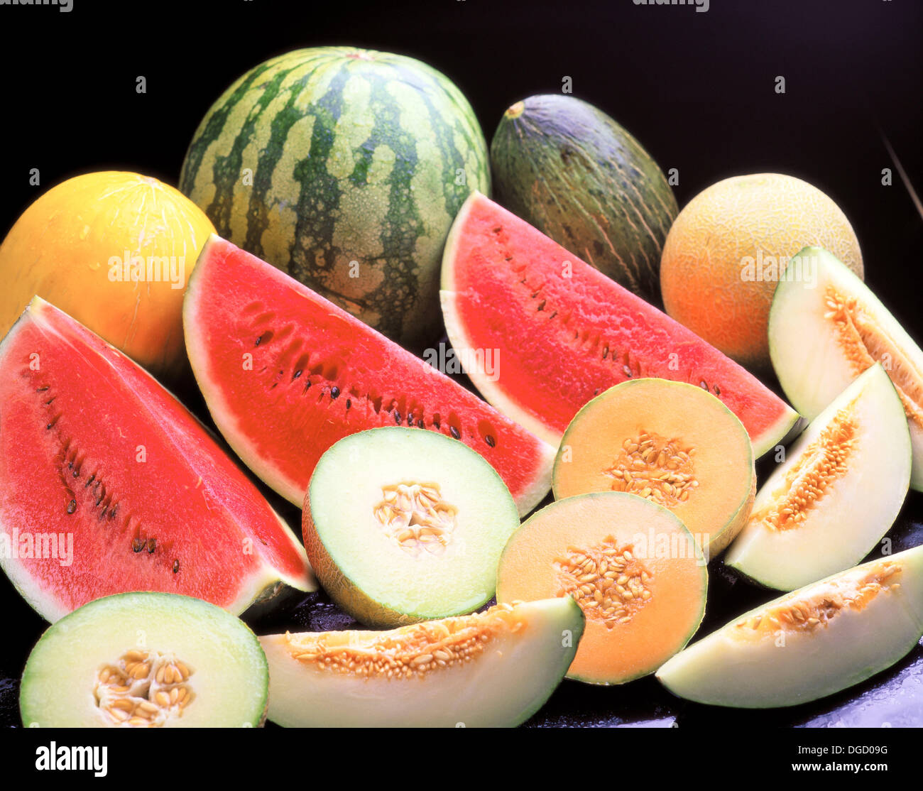 Melons and watermelons Stock Photo Alamy