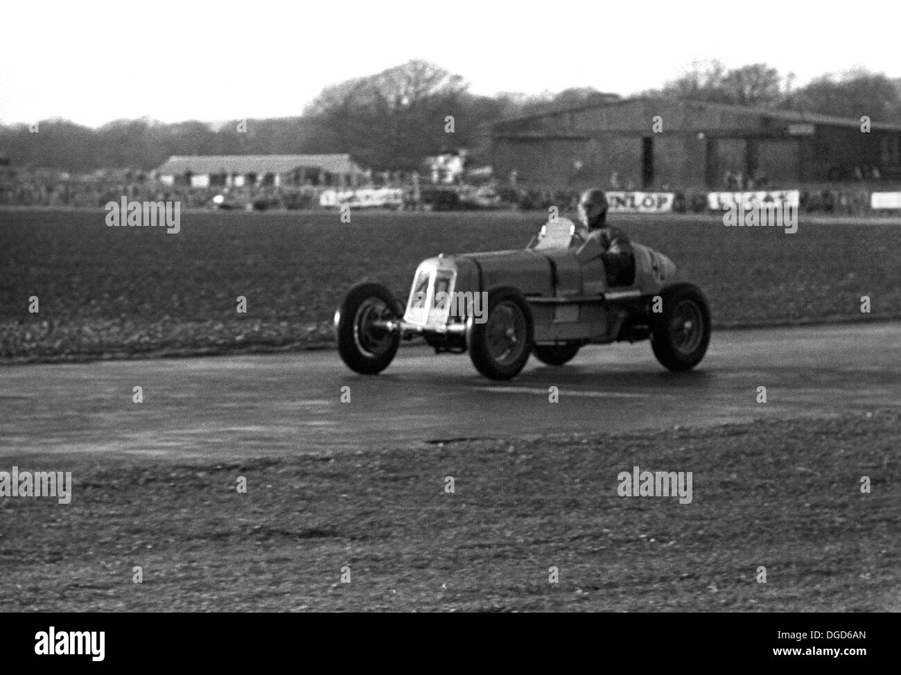 An ERA racing at  Goodwood, England, Easter 1950. Stock Photo