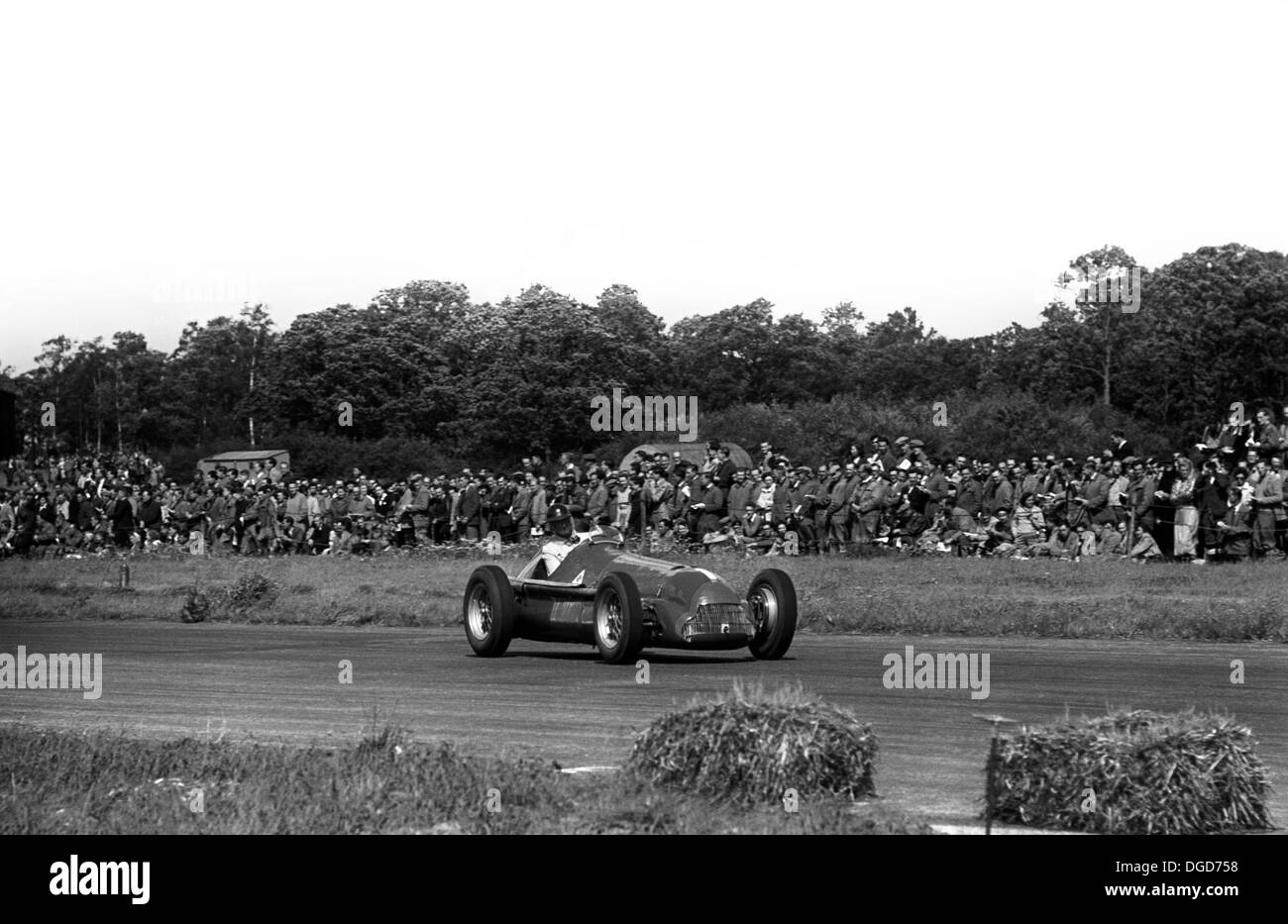 An Alfa Romeo 158 Alfetta competing in the International Trophy at Silverstone, England 1950. Stock Photo