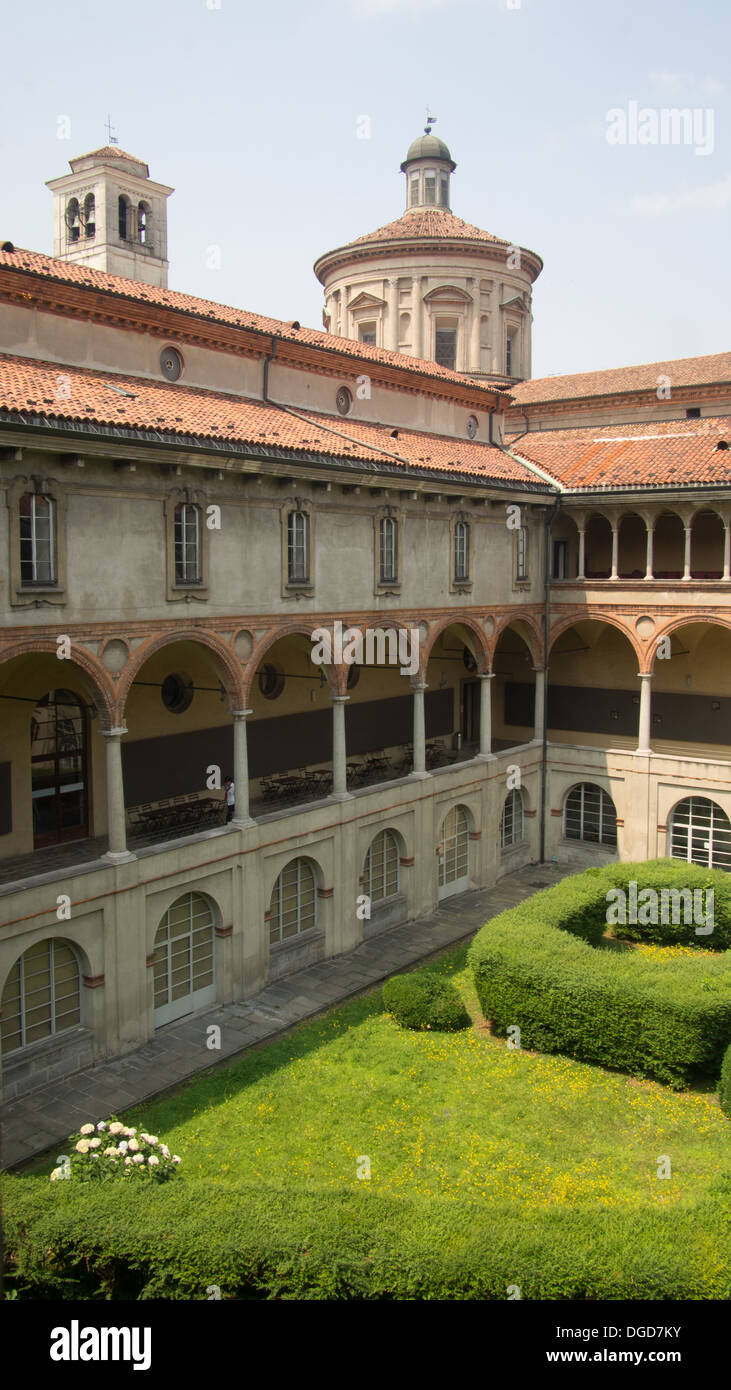 Courtyard of the National Musuem of science and technology of Leonardo da Vinci, Milan, Lombardy, Italy Stock Photo