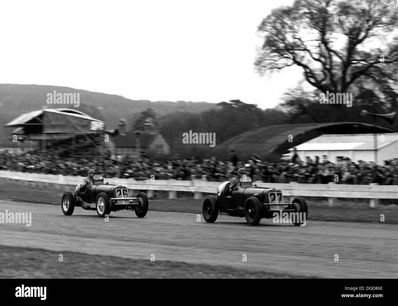 Two ERAs racing at Goodwood, England, Easter 1951. Stock Photo