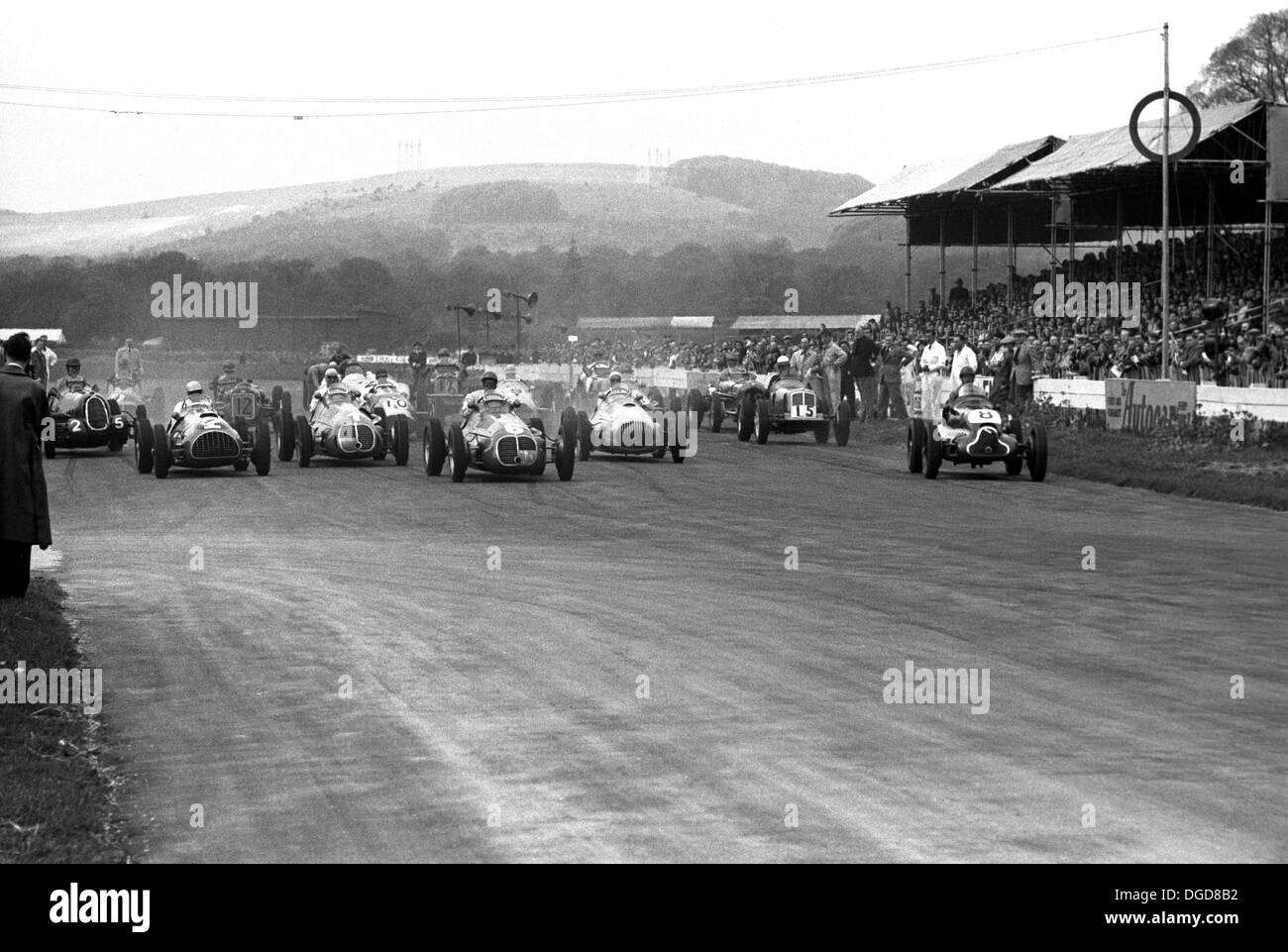 The start of Festival of Britain Trophy race at Goodwood, England 1951. Stock Photo