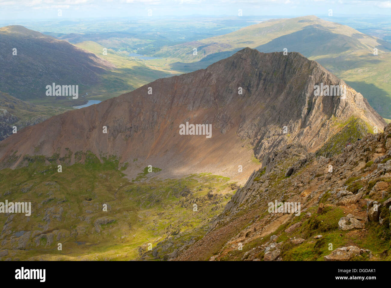 Crib Goch view from Clogwyn y Person, Llanberis, Snowdonia National Park, Wales, UK, Europe