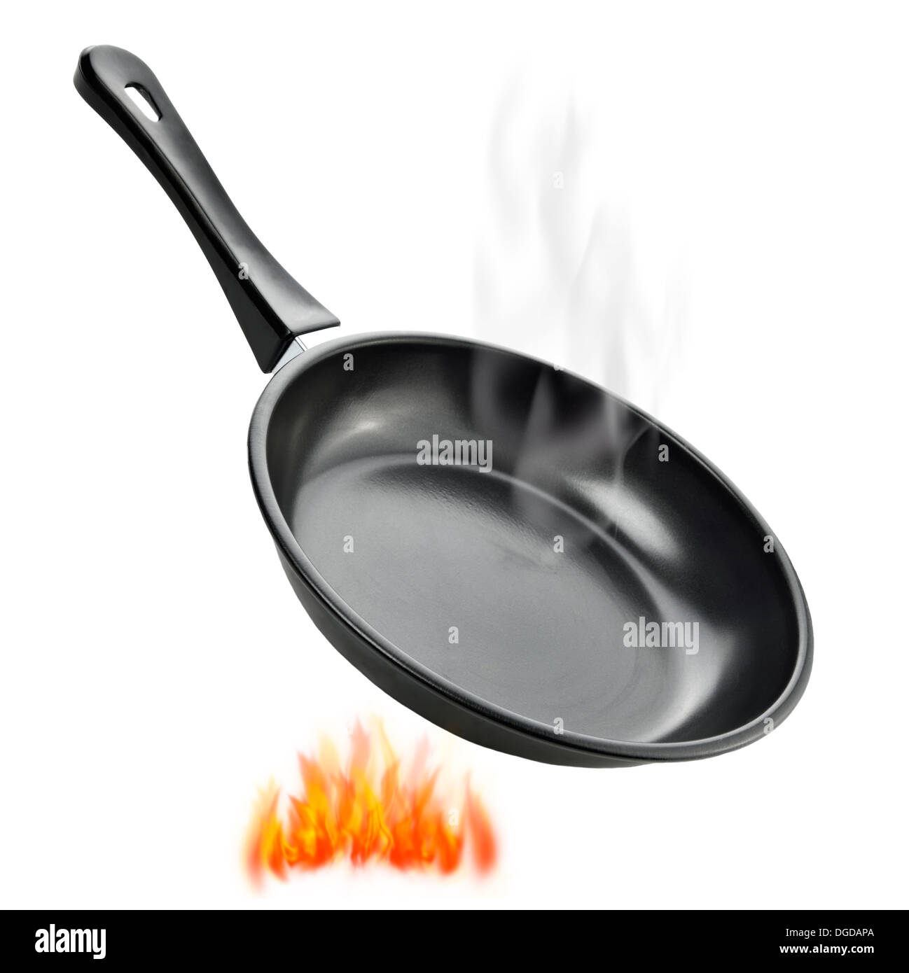 Black Frying Pan Isolated On White Background Stock Photo
