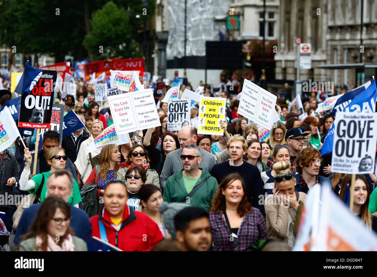 Teachers rally in central London Britain 17 October 2013 Stock Photo